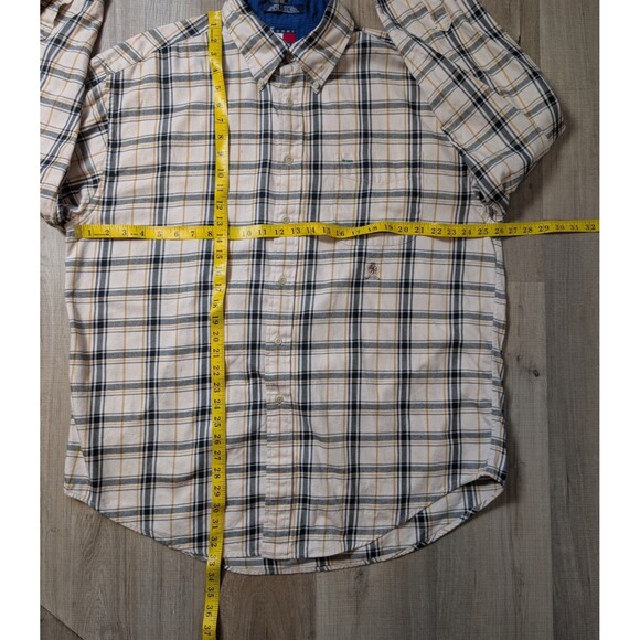 Vintage 90s Tommy Hilfiger Size XL Shirt Flannel Crest Plaid Cotton Button Down - Picture 7 of 8